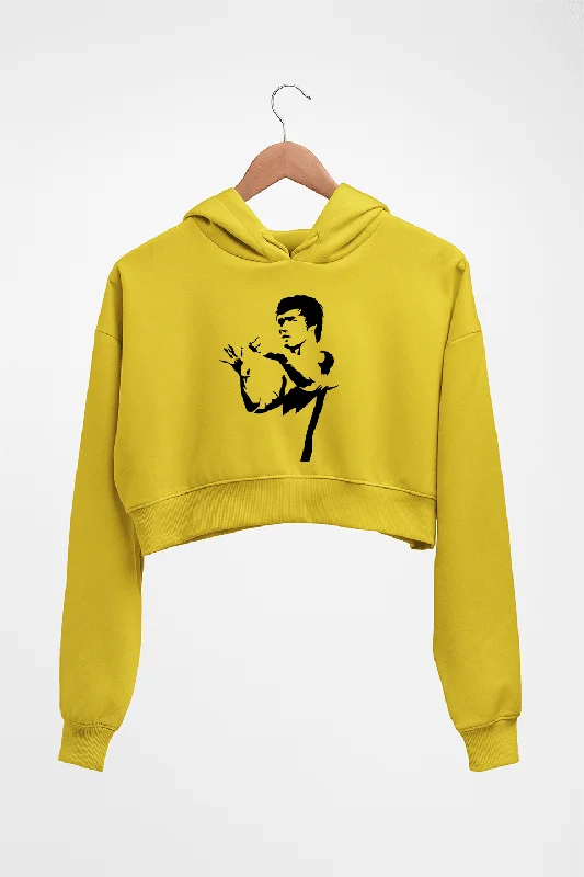 Bruce Lee Crop HOODIE FOR WOMEN Hoodie with V-Neck Classic Versatile