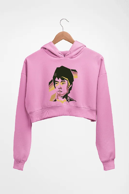 Bruce Lee Crop HOODIE FOR WOMEN Hoodie with Half-Zip Sporty Casual