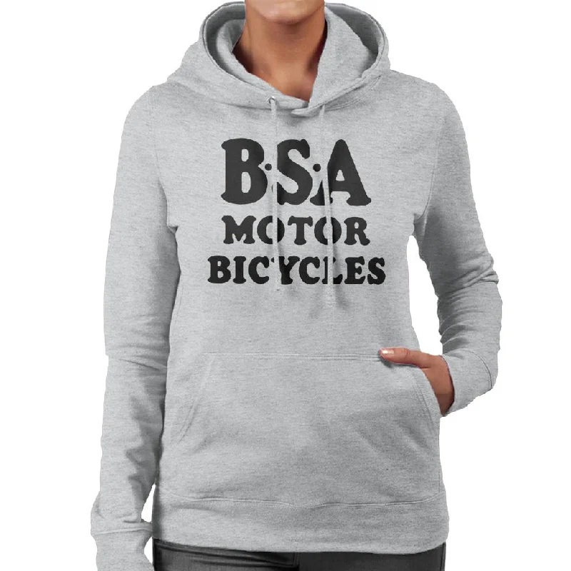 BSA Motor Bicycles Women's Hooded Sweatshirt Hoodie with Elastic Waist Stretchable Comfortable