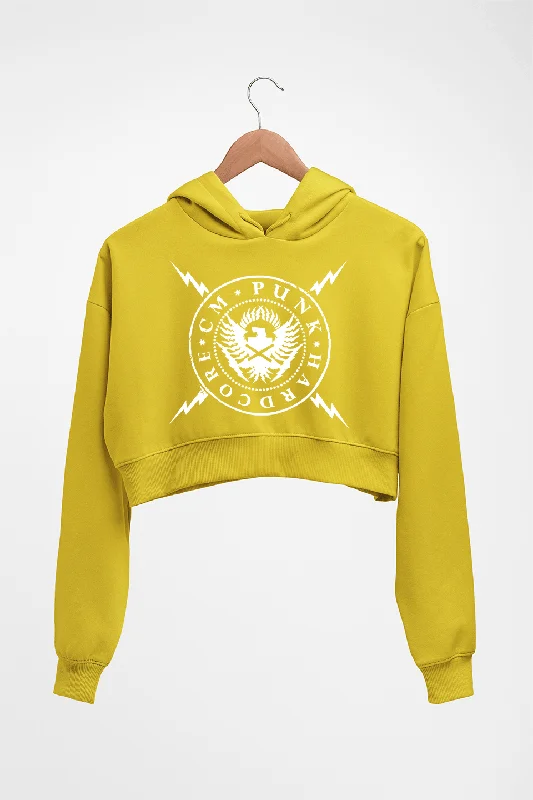 CM Punk Crop HOODIE FOR WOMEN Hoodie with Belted Waist Structured Tailored