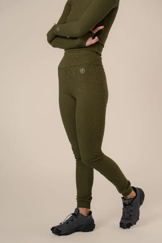 Algae Ribbed OCN Weed® Leggings Army Green Trendy Ombre Effect Leggings