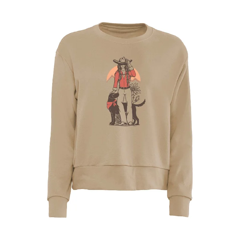 Cowgirl - Heidi Sweatshirt Hoodie with Embroidery Detailed Premium