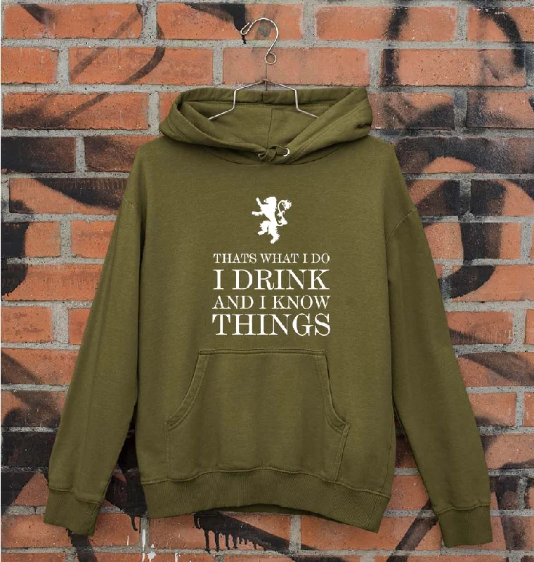 GOT Game of Thrones I Drink  And Know Things Unisex Hoodie for Men/Women Hoodie with Pastel Soft Subtle