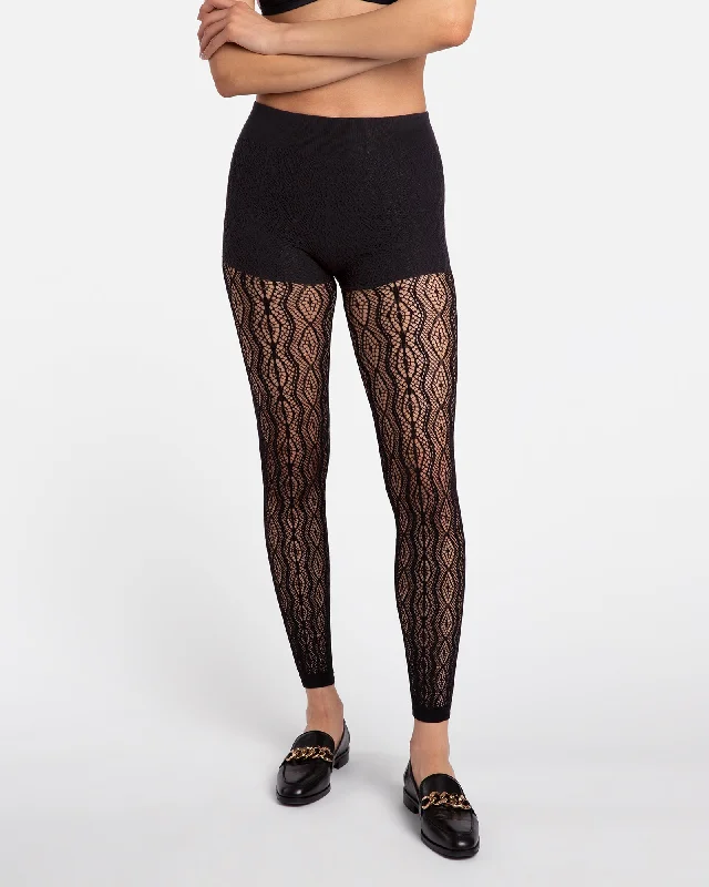 The Charmer Lace Leggings Black Comfortable Slip-On Leggings