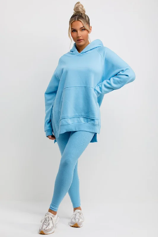 Hoodie And Leggings Set Sky Blue Stylish Everyday Leggings