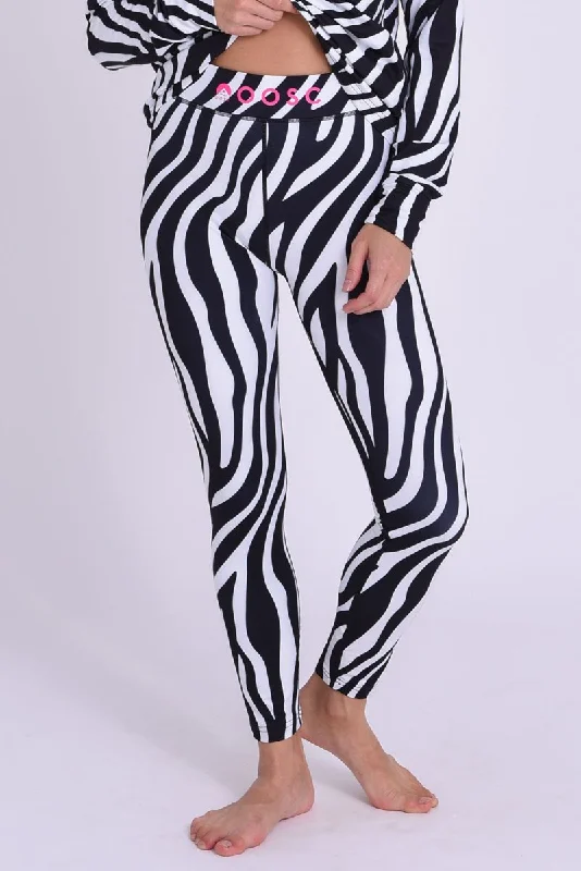 Baselayer Leggings - Hotel California Zebra Print Women's Elegant Sheer Leggings