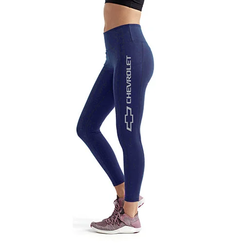 Ladies Chevrolet Bowtie Luna Leggings Cozy Mid-Rise Workout Leggings