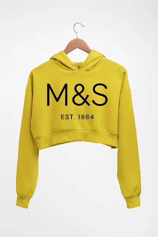 M&S Crop HOODIE FOR WOMEN Hoodie with Hem Patch Decorative Personalized