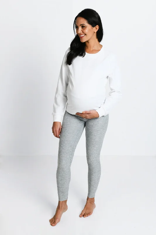 Maternity Ultimate Soft-Touch Leggings - Light Grey Marl Elegant Black Leggings