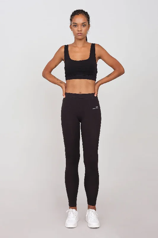 Sporty Set Leggings And Bra Black Comfortable Workout Fitness Leggings