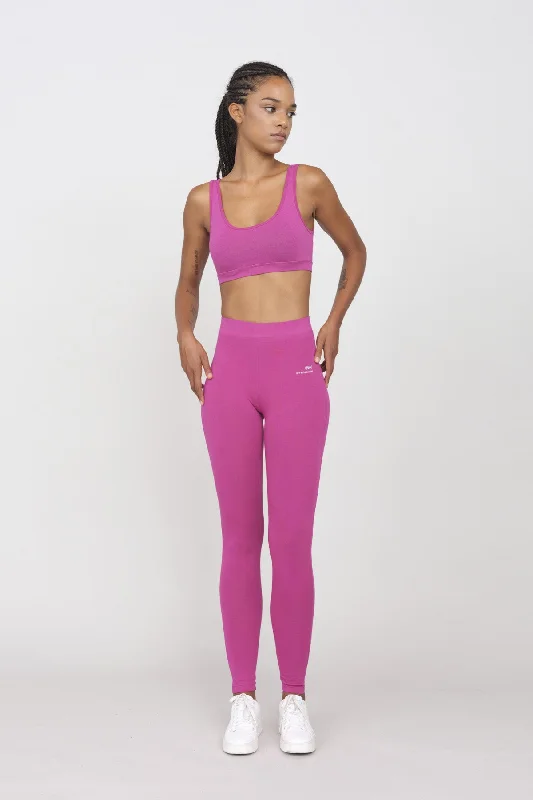 Sporty Set Leggings And Bra Fuchsia Trendy Mesh Leggings