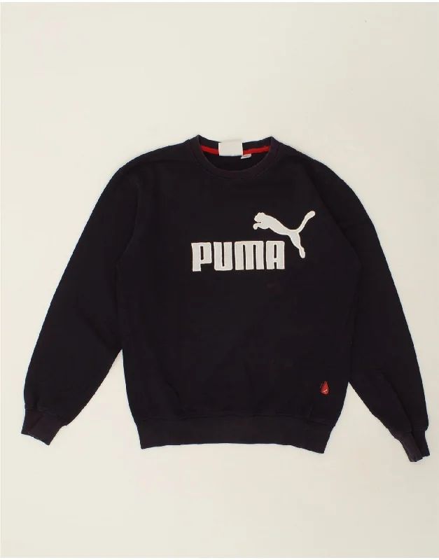 PUMA Mens Graphic Sweatshirt Jumper XS Navy Blue Hoodie with Lace Feminine Delicate