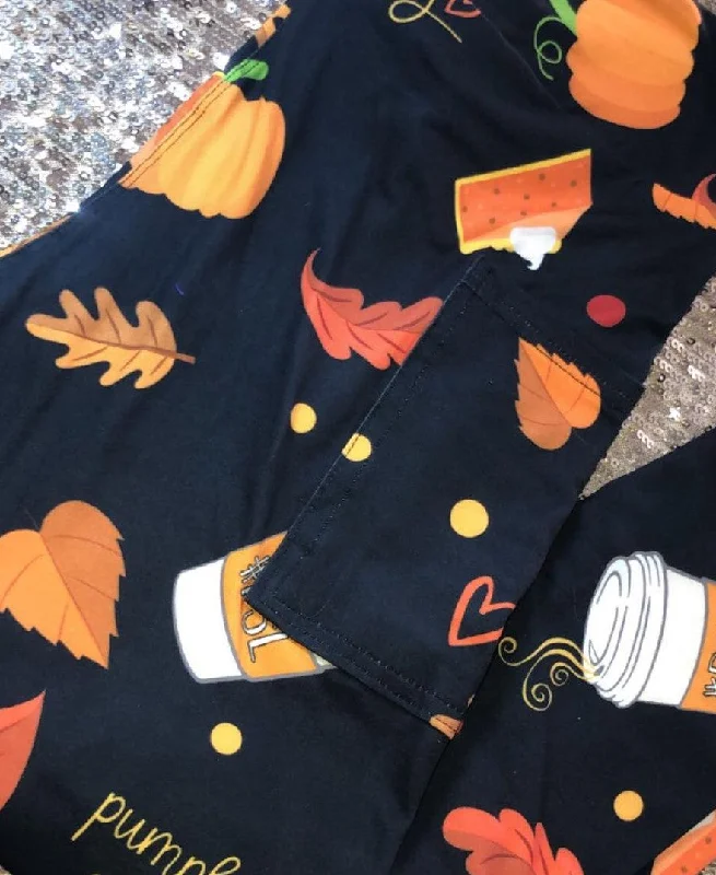 Pumpkin Spice Is Life Leggings with Pockets Trendy Fitness Leggings