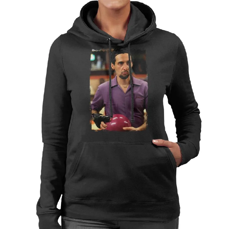 The Big Lebowski Jesus Bowling Women's Hooded Sweatshirt Hoodie with Raw Hem Edgy Unfinished