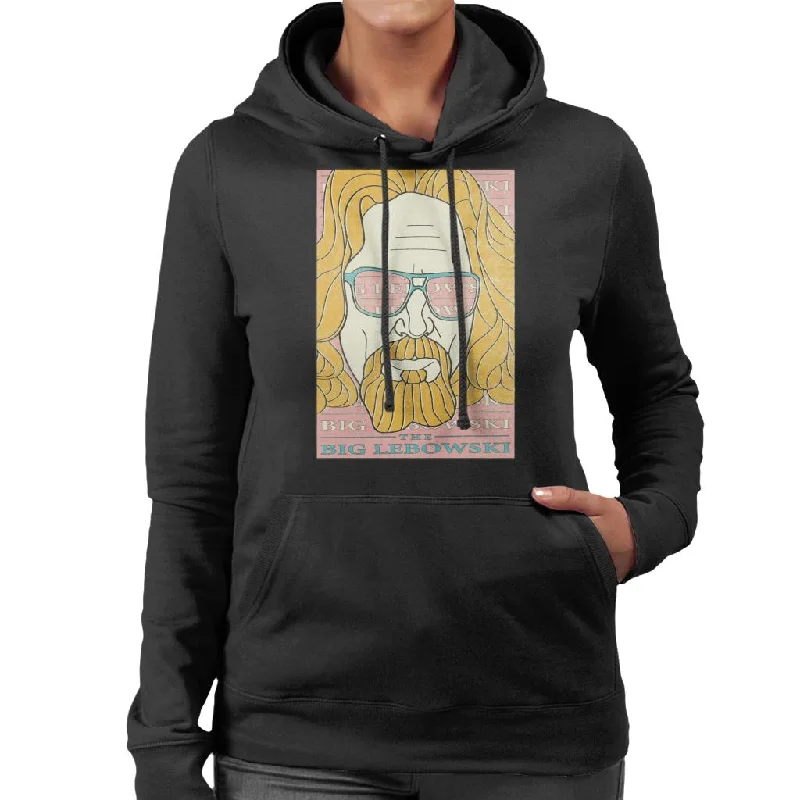 The Big Lebowski Retro Ink Lines Women's Hooded Sweatshirt Hoodie with Slim Fit Tailored Modern