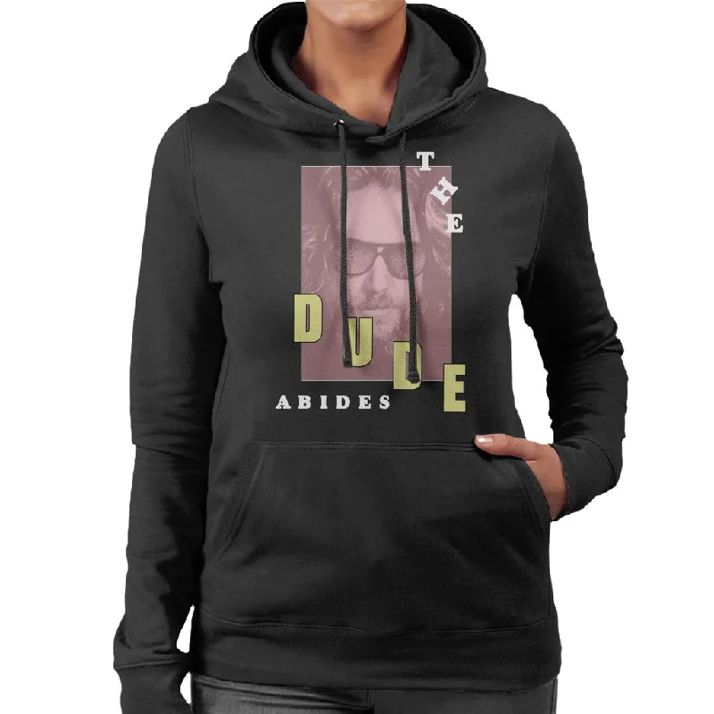 The Big Lebowski The Dude Abides Retro Women's Hooded Sweatshirt Hoodie with Front Slit Layering Stylish