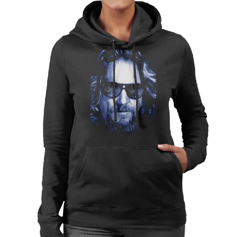 The Big Lebowski The Dude Face Cold Filter Women's Hooded Sweatshirt Hoodie with Belted Waist Structured Tailored