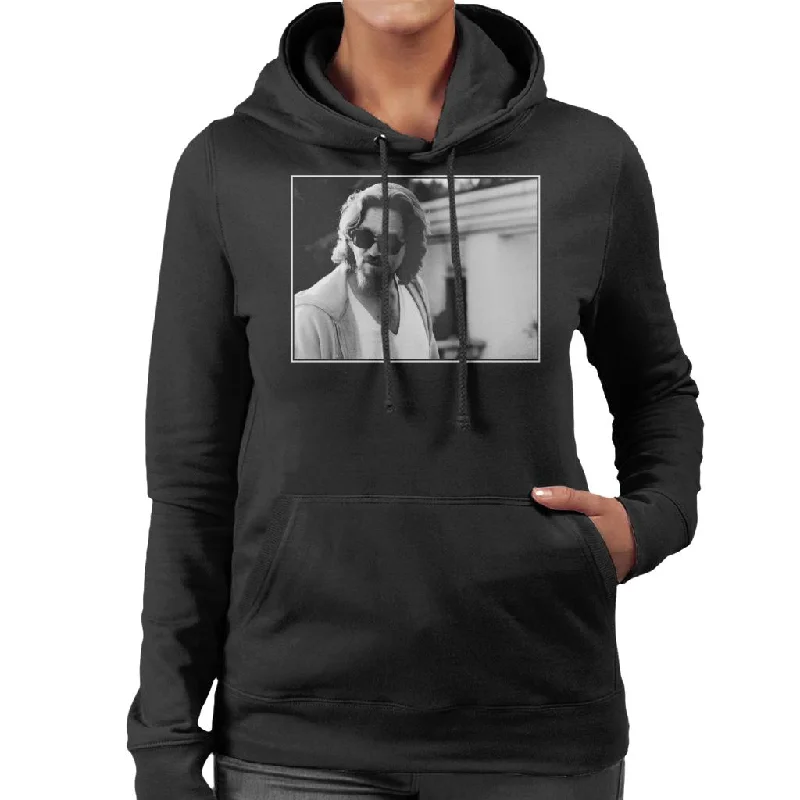 The Big Lebowski The Dude Outside His House Women's Hooded Sweatshirt Hoodie with Puffed Sleeves Voluminous Trendy