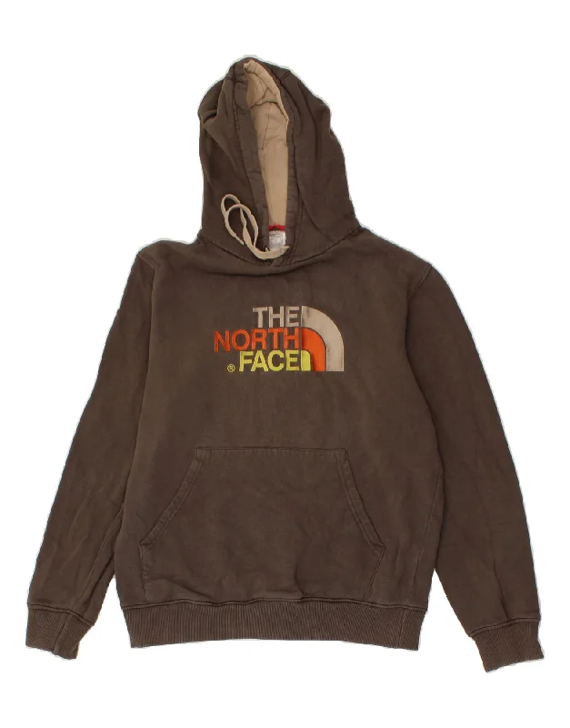 THE NORTH FACE Mens Graphic Hoodie Jumper Medium Brown Cotton Hoodie with Cropped Fit Short Trendy