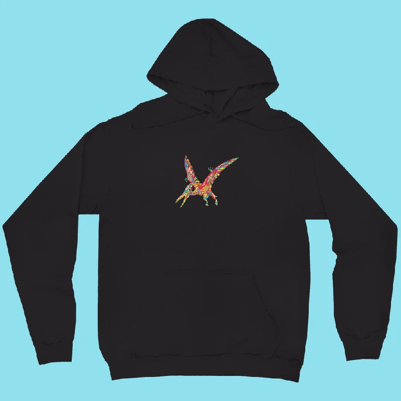 Women Pterodactyl Zentangle Hoodie Hoodie with Toggle Buttons Decorative Unique