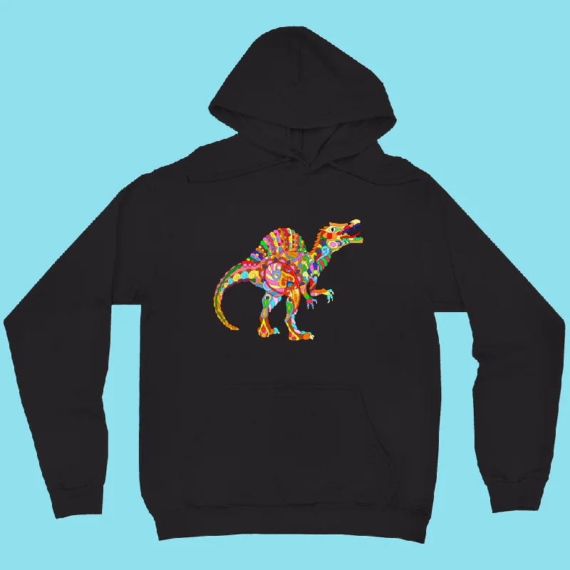 Women Spinosaurus Zentangle Hoodie Hoodie with Ribbed Cuffs Snug Fit Comfort