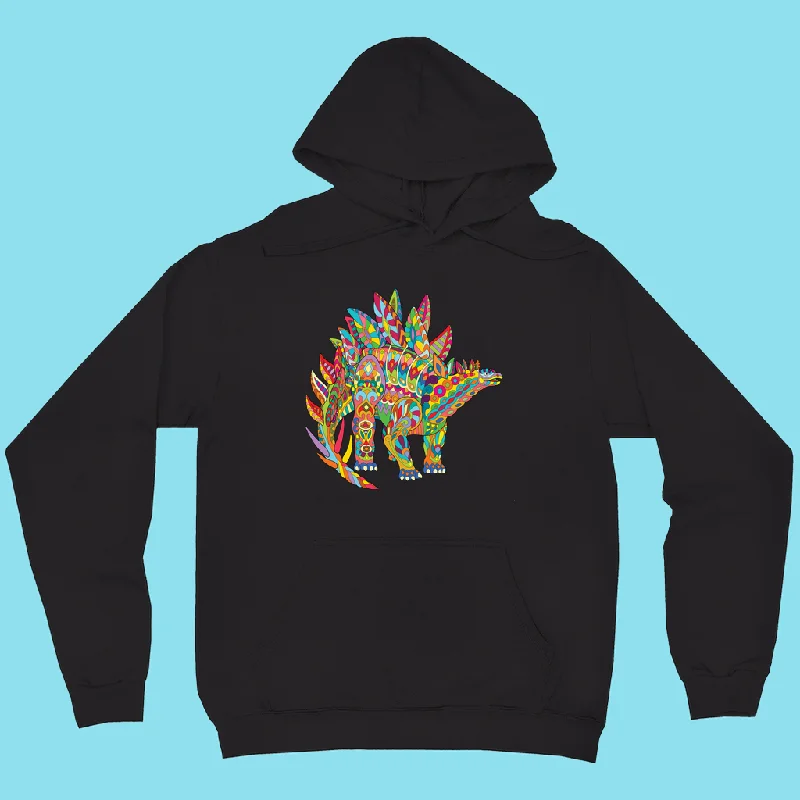 Women Stegosaurus Zentangle Hoodie Hoodie with Hem Ribbing Snug Secure