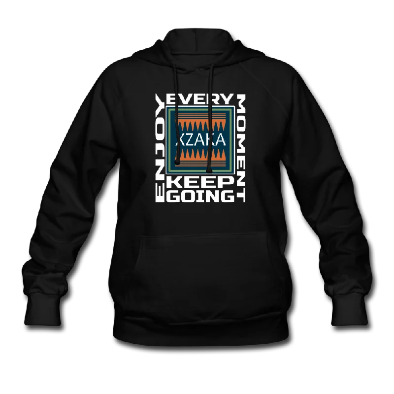 XZAKA Women "Enjoy Every Moment" Motivational Hoodie - W1255 Hoodie with Magnetic Closure Innovative Modern