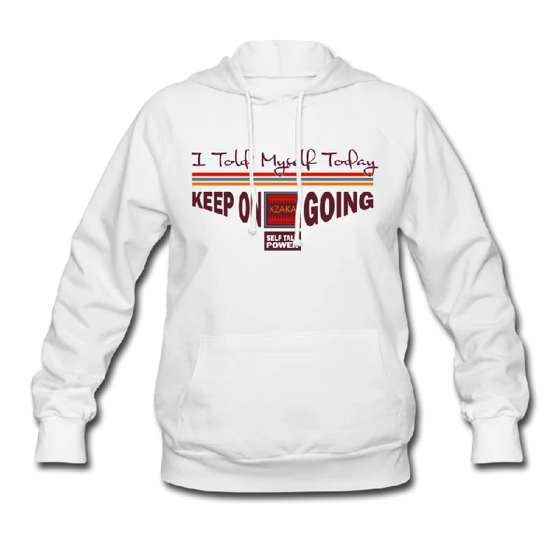 XZAKA Women "Keep On Going" Self Talk Motivational Hoodie - W1262 Hoodie with High-Low Hem Asymmetrical Trendy