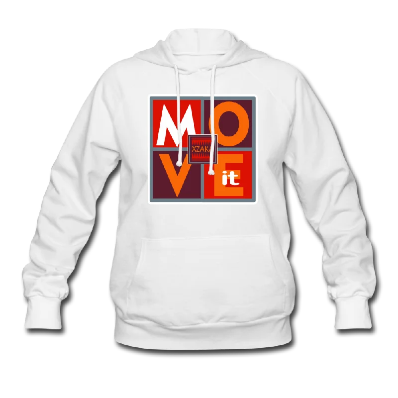 XZAKA Women "Move It" Motivational Hoodie- W1263 Hoodie with Bell Sleeves Flared Feminine