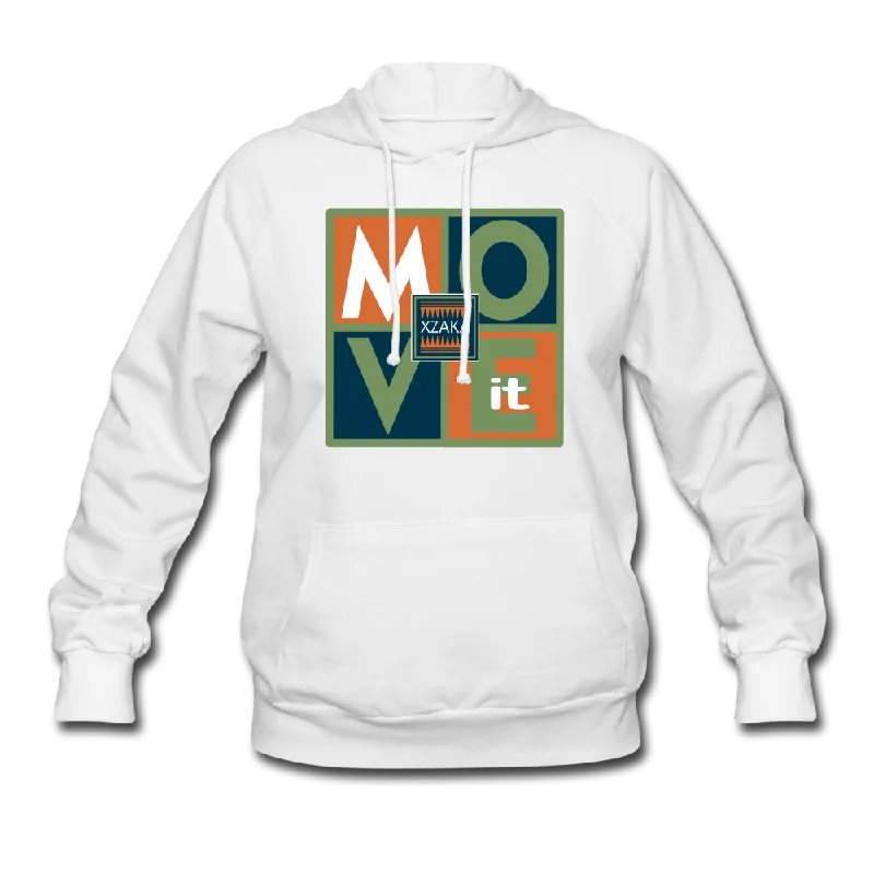 XZAKA Women "Move It" Motivational Hoodie - W1264 Hoodie with Hem Fringe Bohemian Relaxed