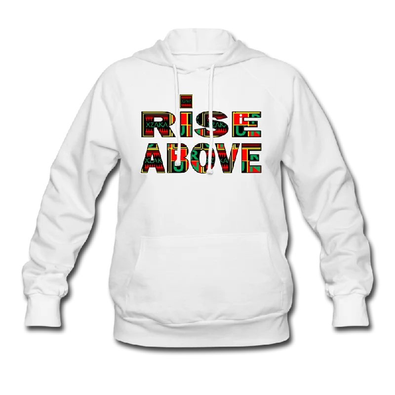 XZAKA Women - "Rise Above" Motivational Hoodie - W1250 Hoodie with Ribbed Hem Stretchable Secure