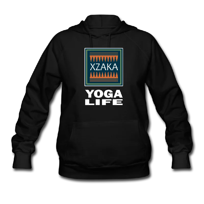 XZAKA Women "Yoga Life" Motivational Hoodie - W1270 Hoodie with Longline Fit Extended Stylish