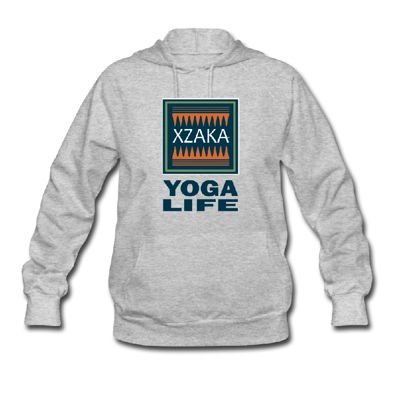 XZAKA Women "Yoga Life" Motivational Hoodie - W1271 Hoodie with Fur Luxurious Winter