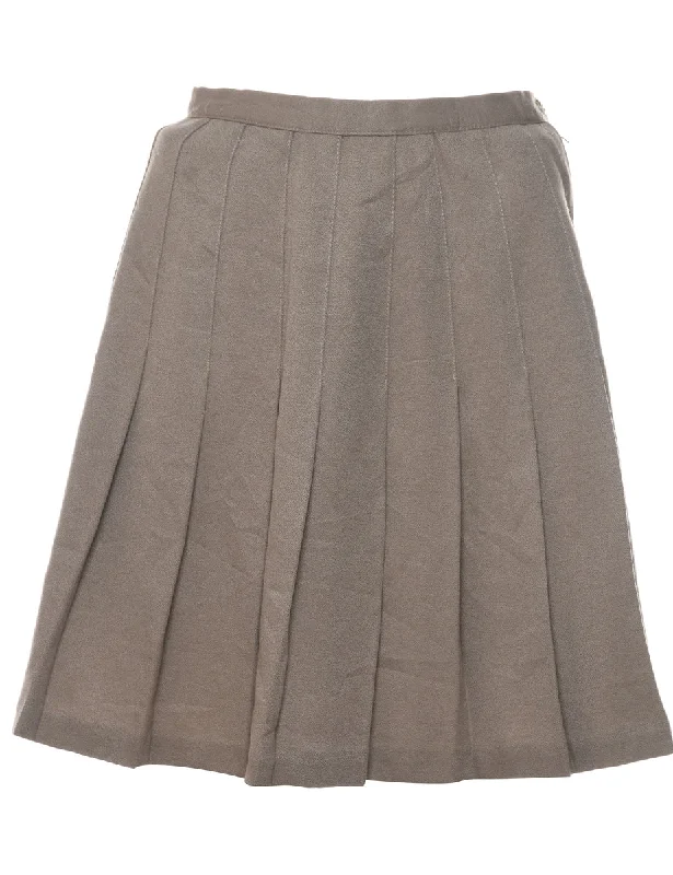 Beige Pleated Skirt - S leather skirt modern