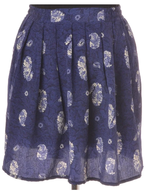 Beyond Retro Label Amy Short Skirt Navy With An Elasticized Back cashmere skirt fine