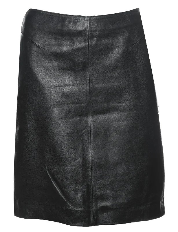 Black Leather Mini Skirt - S chiffon skirt floaty