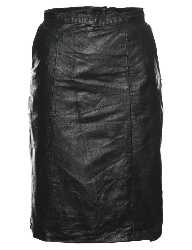 Black Leather Pencil Skirt - XS cashmere skirt rich