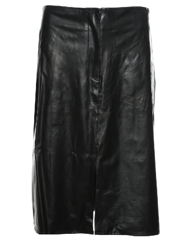 Black Leather Skirt - L corduroy skirt durable