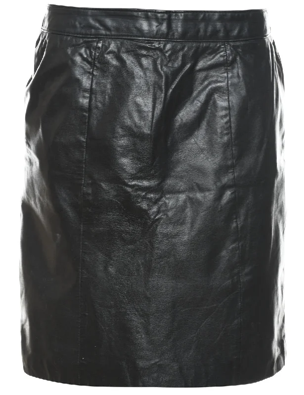 Black Leather Skirt - M velvet skirt sumptuous