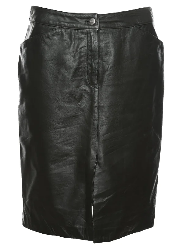 Black Leather Skirt - M leather skirt modern