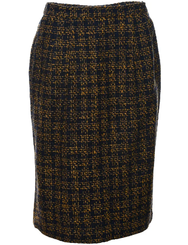 Black Pencil Skirt - M silk skirt lustrous