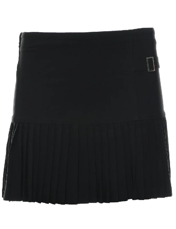 Black Pleated Skirt - XS casual skirt length