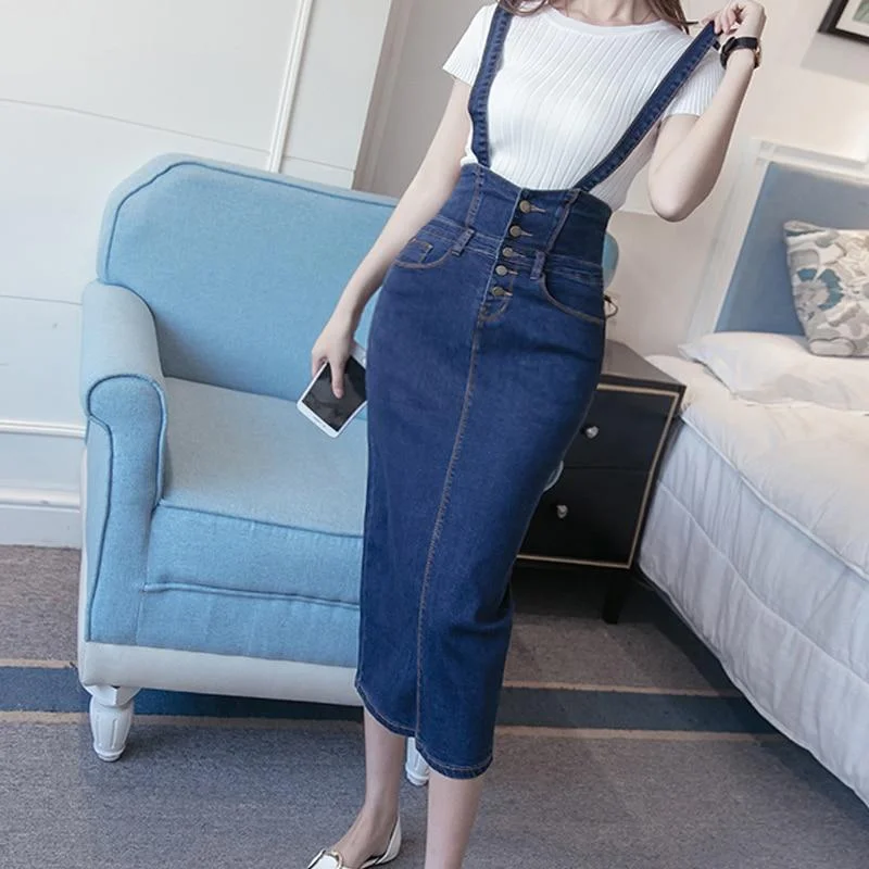 Bodycon Midi Elastic Ladies Jeans Pencil Skirt Denim Skirts For Women denim skirt classic