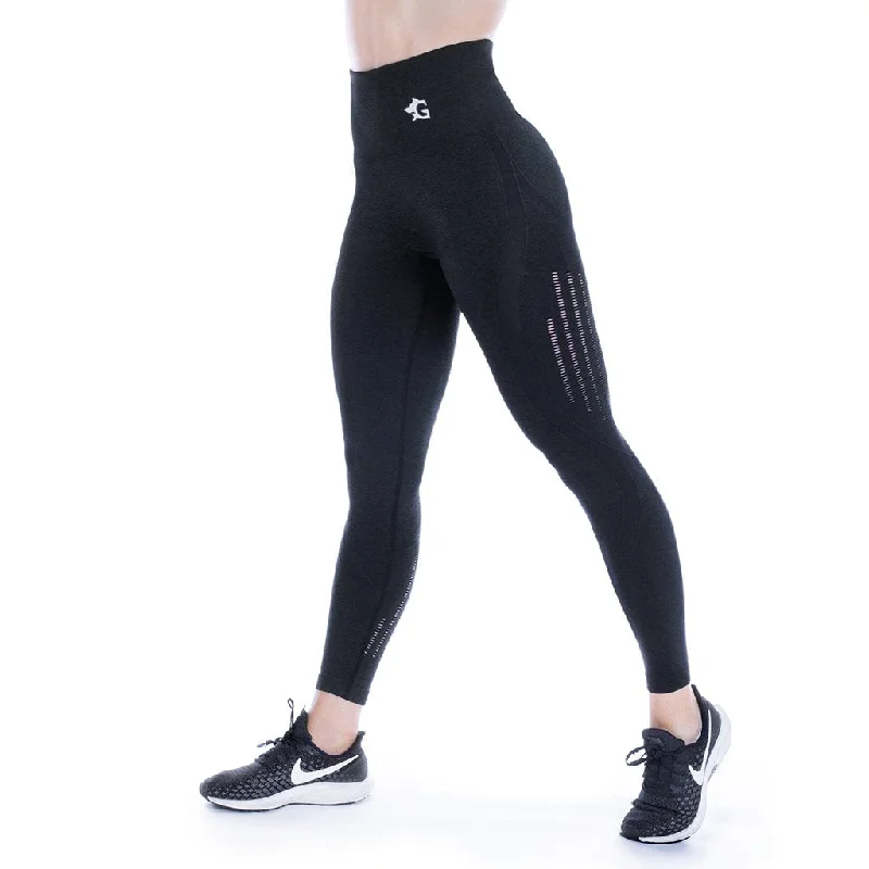 Leggings, Vented, Black Elegant Full-Body Leggings