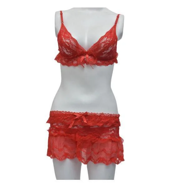 Skirt Erotic Bra Panty Set linen skirt light