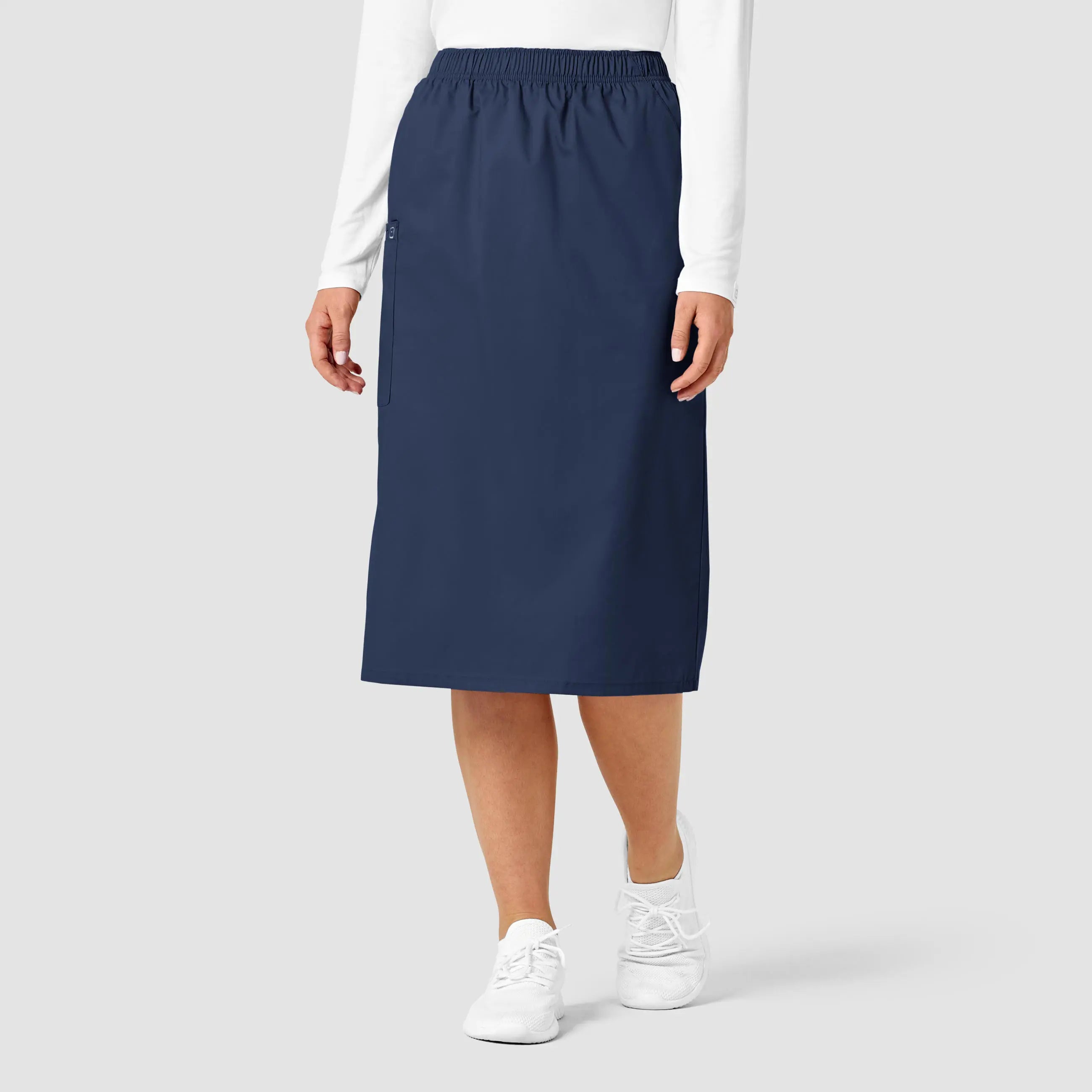 Wink Women's Pull On Cargo Skirt - Navy high slit skirt