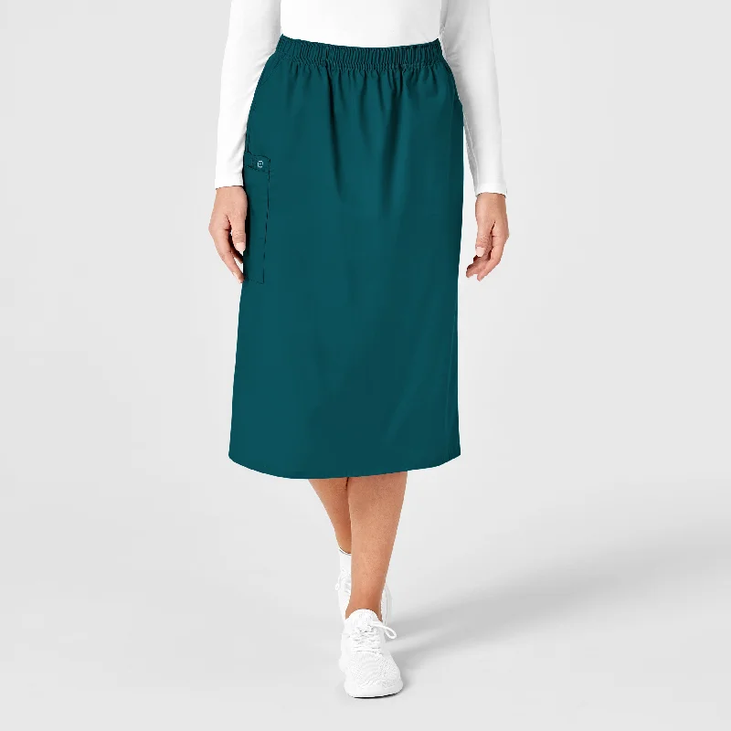 WonderWORK Women's Pull On Cargo Scrub Skirt - Caribbean linen skirt natural