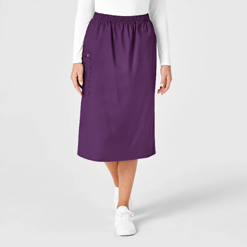 WonderWORK Women's Pull On Cargo Scrub Skirt - Eggplant velvet skirt glossy