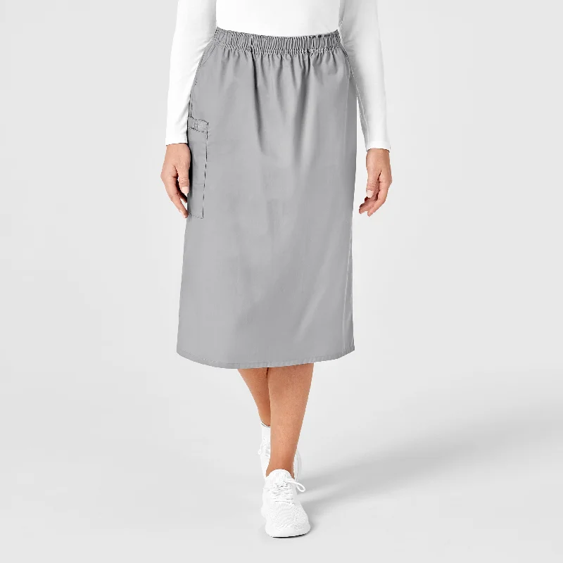 WonderWORK Women's Pull On Cargo Scrub Skirt - Grey lace skirt elegant