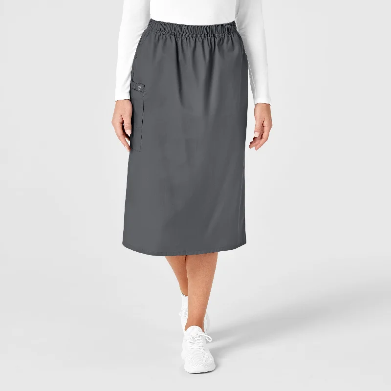 WonderWORK Women's Pull On Cargo Scrub Skirt - Pewter cashmere skirt plush